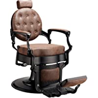 Los mejores  - Sillón barbero profesional estilo retro. Modelo Mae. Color marrón